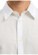 Thumbnail Chemise en lin et coton blanche uni avec une coupe ajustée et un col boutonné - Image 5