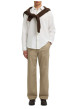 Thumbnail Chemise en lin et coton blanche uni avec une coupe ajustée et un col boutonné - Image 6