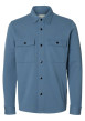 Thumbnail Surchemise bleue uni avec un col boutonné et des manches longues