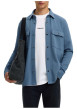 Thumbnail Surchemise bleue uni avec un col boutonné et des manches longues - Image 2