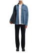 Thumbnail Surchemise bleue uni avec un col boutonné et des manches longues - Image 3