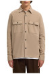 Thumbnail Surchemise beige uni avec un col boutonné et des manches longues - Image 2