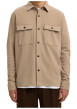 Thumbnail Surchemise beige uni avec un col boutonné et des manches longues - Image 5