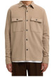 Thumbnail Surchemise beige uni avec un col boutonné et des manches longues - Image 5