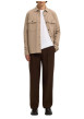 Thumbnail Surchemise beige uni avec un col boutonné et des manches longues - Image 6