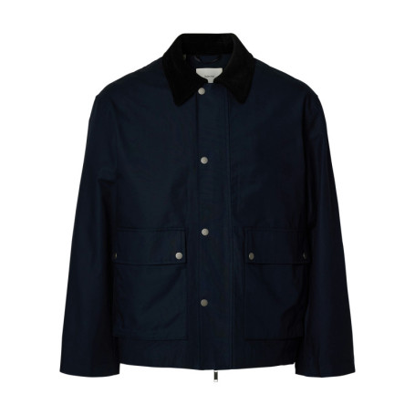 Parka en coton biologique marine uni avec une...