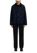 Thumbnail Parka en coton biologique marine uni avec une coupe ajustée et un col à revers - Image 3