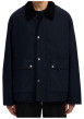 Thumbnail Parka en coton biologique marine uni avec une coupe ajustée et un col à revers - Image 5