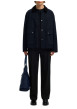 Thumbnail Parka en coton biologique marine uni avec une coupe ajustée et un col à revers - Image 6