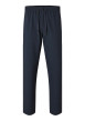 Thumbnail Pantalon chino marine uni avec une coupe droite et un cordon de serrage