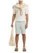 Thumbnail Short Chino en coton biologique vert d'eau uni avec une coupe droite - Image 6