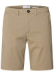 Thumbnail Short Chino en coton biologique beige uni avec une coupe droite