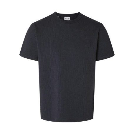 T-shirt en coton biologique marine uni avec une...