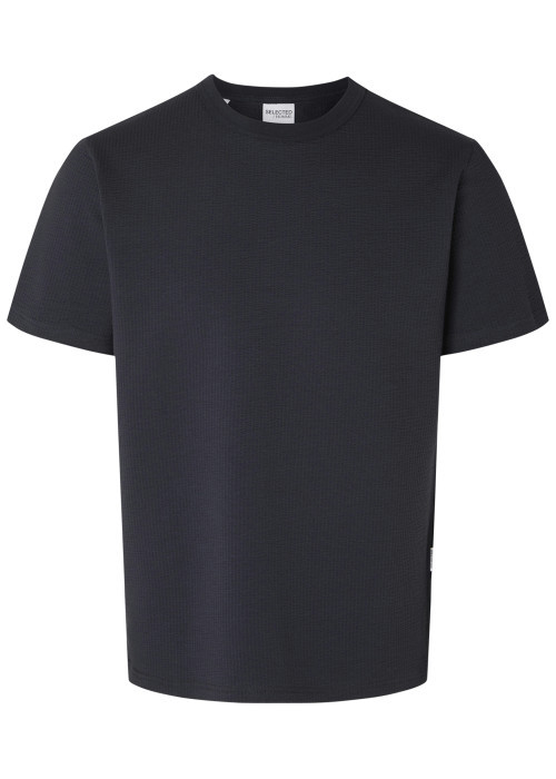 T-shirt en coton biologique marine uni avec une...
