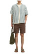 Thumbnail Chemise vert uni avec une coupe droite et des manches courtes - Image 3