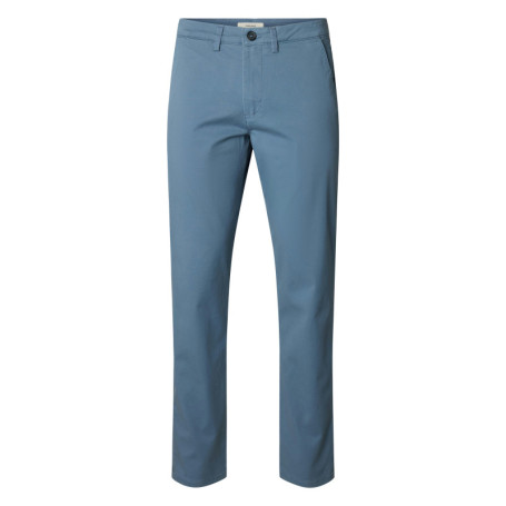 Pantalon Chino en coton biologique bleu uni...