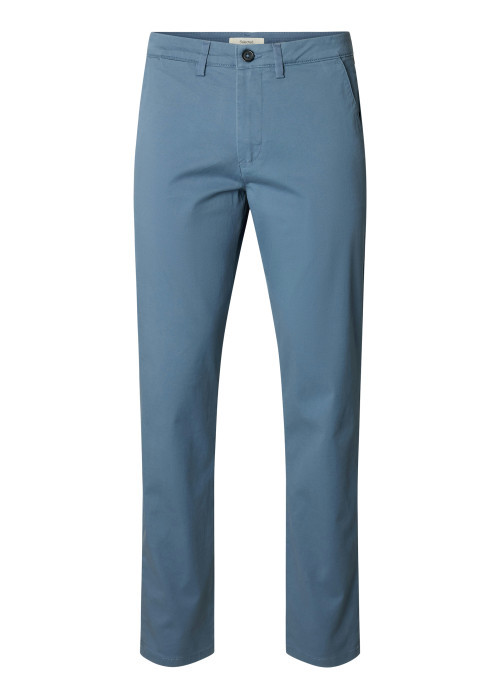 Pantalon Chino en coton biologique bleu uni...