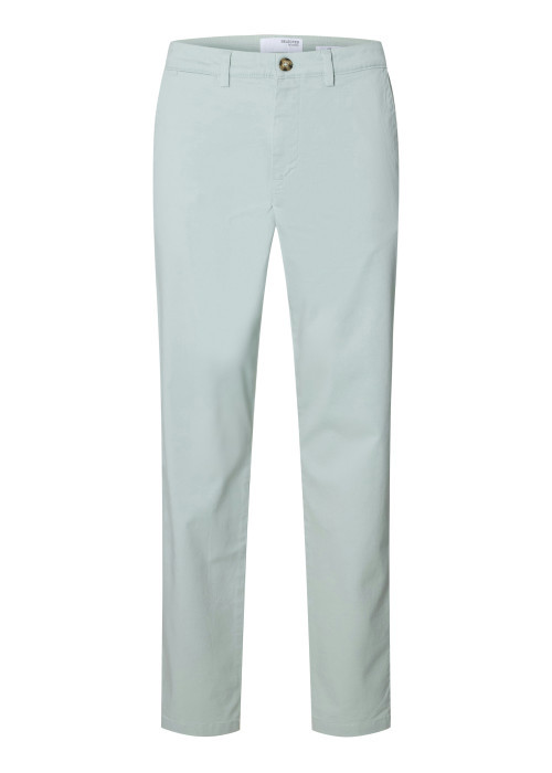 Pantalon Chino en coton biologique vert uni...