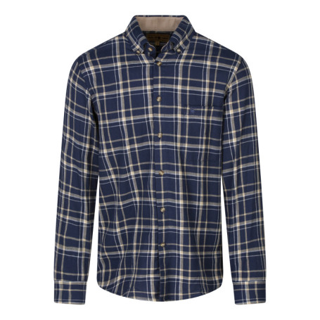 Chemise en coton bleue à carreaux avec une...
