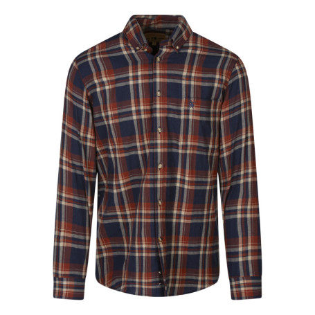 Chemise en coton rouille à carreaux avec une...