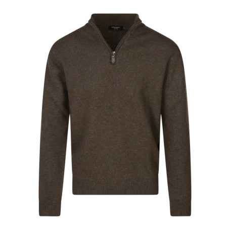 Pull Lambswool en laine marron en maille...
