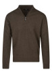 Thumbnail Pull Lambswool en laine marron en maille grattée avec un col camionneur