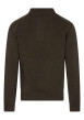 Thumbnail Pull Lambswool en laine marron en maille grattée avec un col camionneur - Image 2