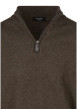 Thumbnail Pull Lambswool en laine marron en maille grattée avec un col camionneur - Image 3