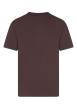 Thumbnail T-shirt en coton brun uni avec un imprimé sur la poitrine et une coupe droite - Image 2
