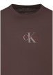 Thumbnail T-shirt en coton brun uni avec un imprimé sur la poitrine et une coupe droite - Image 3