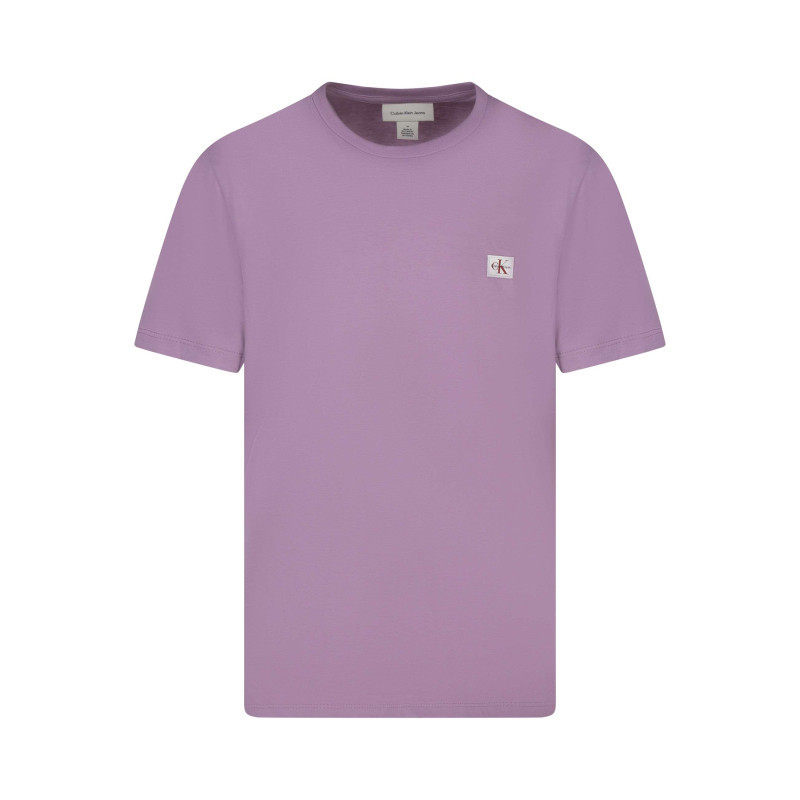 Calvin Klein Jeans - T-shirt En Coton Rose Uni Avec Une Coupe Droite Et Un Col Rond - Rose Calvin Klein Jeans - T-shirt En Coton Rose Uni Avec Une Coupe Droite Et Un Col Rond - Rose