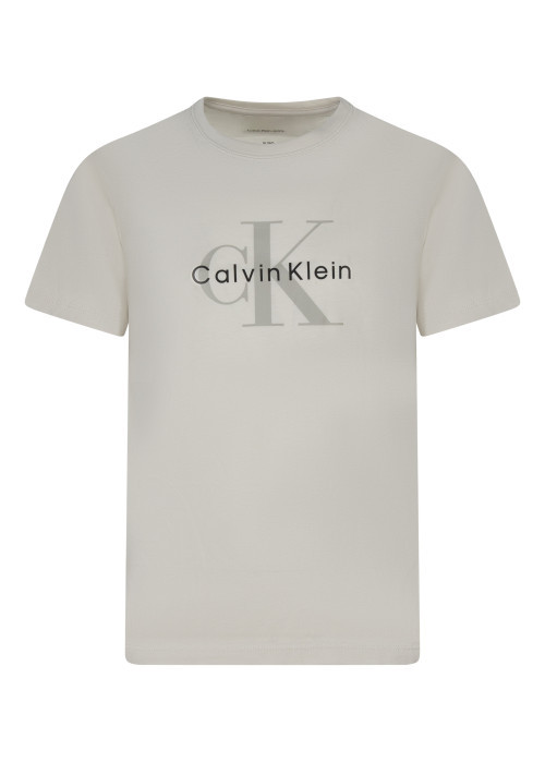 T-shirt en coton écru uni avec une coupe droite...