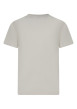 Thumbnail T-shirt en coton écru uni avec une coupe droite et un imprimé sur la poitrine - Image 2