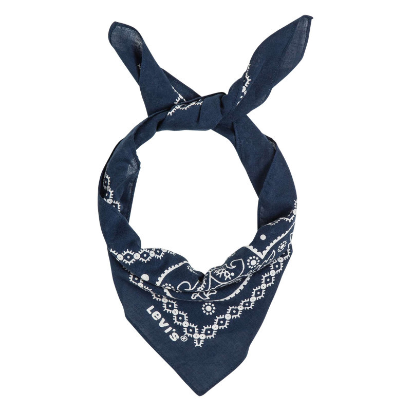 Levi's® Acc. - Foulard Carré En Coton Marine Orné D'un Motif Cachemire Contrasté - Bleu Foncé