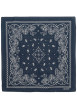 Thumbnail Foulard carré en coton marine orné d'un motif cachemire contrasté - Image 2