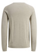 Thumbnail Pull en coton biologique beige uni avec une coupe droite et un col montant - Image 2