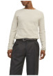 Thumbnail Pull en coton biologique beige uni avec une coupe droite et un col montant - Image 5
