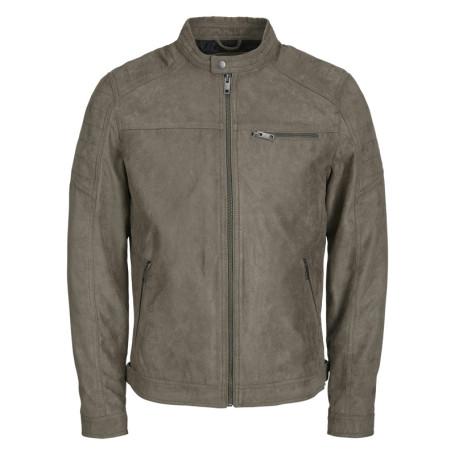 Blouson taupe uni effet daim avec une coupe...