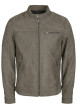 Thumbnail Blouson taupe uni effet daim avec une coupe droite et 3 poches zippées