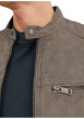 Thumbnail Blouson taupe uni effet daim avec une coupe droite et 3 poches zippées - Image 5