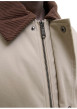 Thumbnail Blouson en coton beige uni avec un col à revers contrasté en velours - Image 7