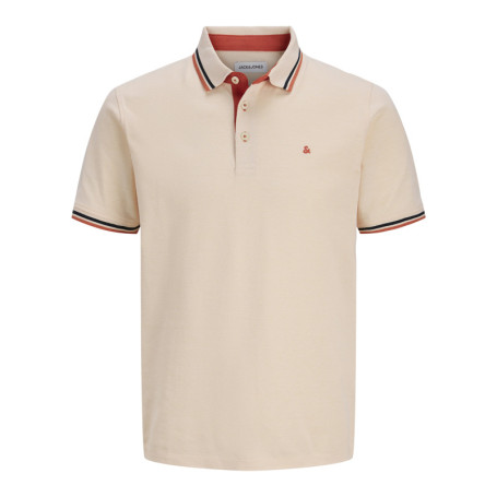 Polo en coton biologique corail uni avec une...
