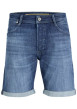Thumbnail Short en coton indigo délavé avec une coupe droite et 5 poches
