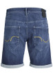 Thumbnail Short en coton indigo délavé avec une coupe droite et 5 poches - Image 2