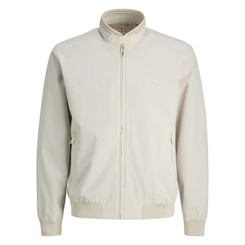 Premium By Jack & Jones - Bomber écru Uni Avec Des Manches Longues Et Pourvu D'un Col Boutonné - Beige