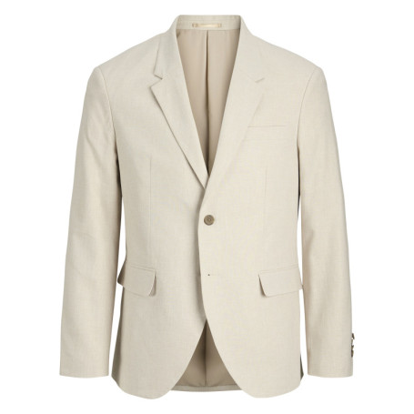 Veste blazer de costume en coton et lin mélangé...