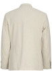 Thumbnail Veste blazer de costume en coton et lin mélangé beige uni avec une coupe slim - Image 2