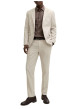 Thumbnail Veste blazer de costume en coton et lin mélangé beige uni avec une coupe slim - Image 3