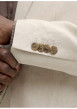 Thumbnail Veste blazer de costume en coton et lin mélangé beige uni avec une coupe slim - Image 7