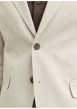 Thumbnail Veste blazer de costume en coton et lin mélangé beige uni avec une coupe slim - Image 8